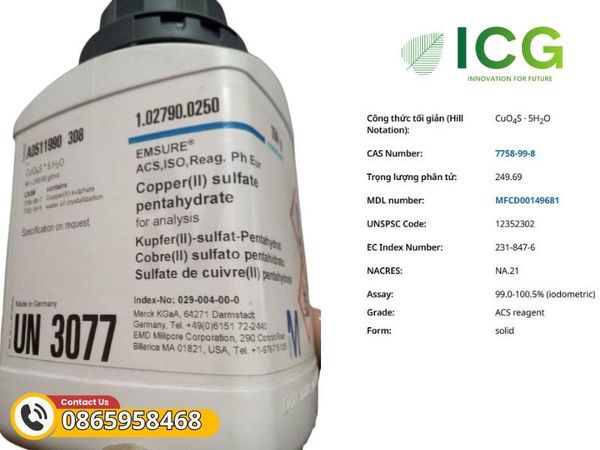 Copper(II) sulfate pentahydrate for analysis EMSURE® ACS, ISO, Reag. Ph Eur