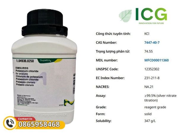 Potassium chloride for analysis EMSURE