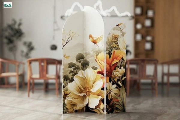 Vách ngăn CNC phòng khách hiện đại - IG416