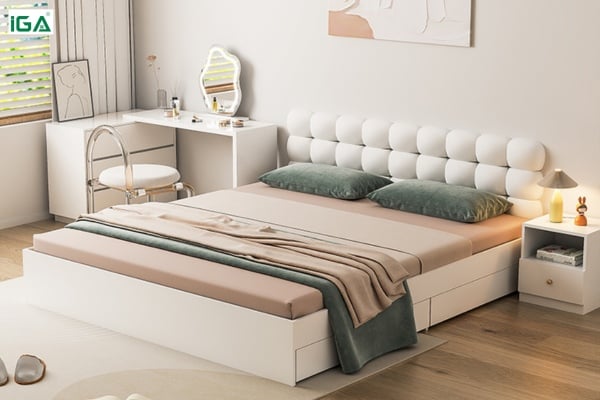 Giường gỗ phong cách dễ thường, hiện đại - GP342