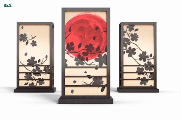 Bình phong gỗ cố định