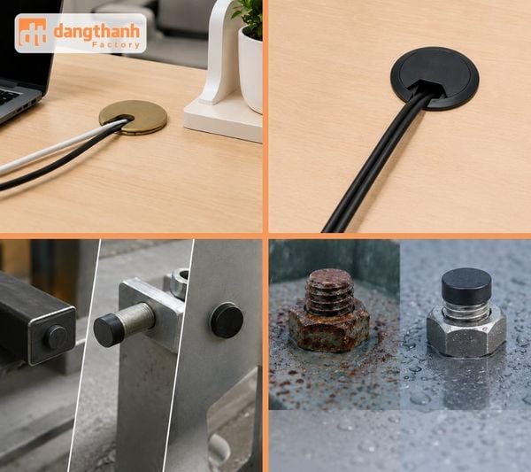Ứng dụng phụ kiện nắp chụp trong sản xuất nội thất