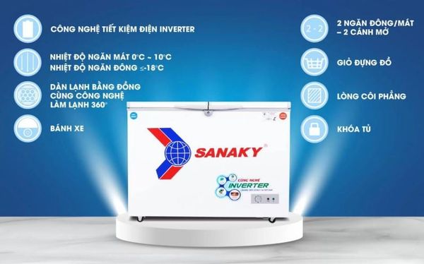 Tủ Đông Sanaky Inverter VH-2599W3 250 lít