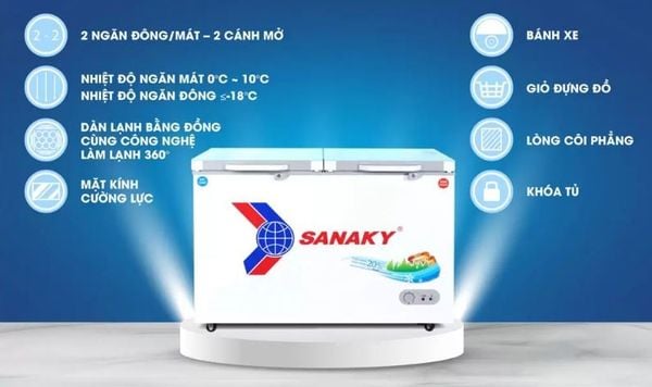 Tủ Đông Sanaky VH-3699W2KD 360 lít