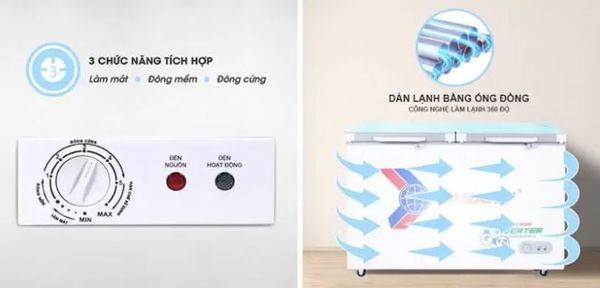 Tủ đông Sanaky Inverter VH-2599A4KD 250 lít