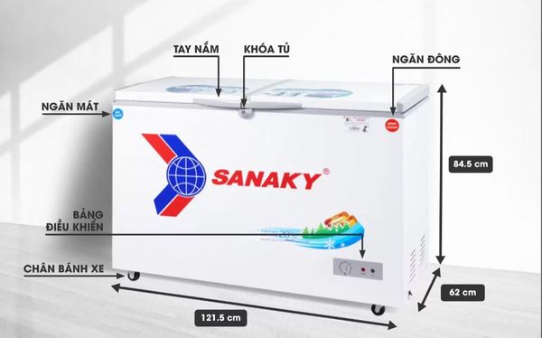 Tủ đông Sanaky VH-3699W1 360 lít thiết kế nhỏ gọn