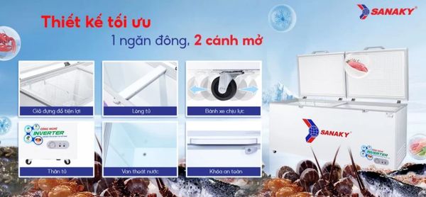 Tủ Đông Sanaky Inverter VH-8699HY3 860 lít