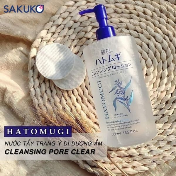 Dầu tẩy trang Hatomugi chiết xuất từ Ý Dĩ giúp làm sạch và dưỡng sáng da