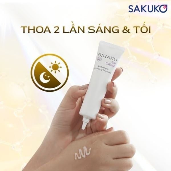 Sử dụng kem dưỡng Bihaku Gel Cream 2 lần mỗi ngày