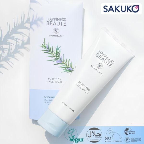 Sữa rửa mặt Momotani Happiness Beaute Purifying Face Wash giúp làm sạch dịu nhẹ làn da