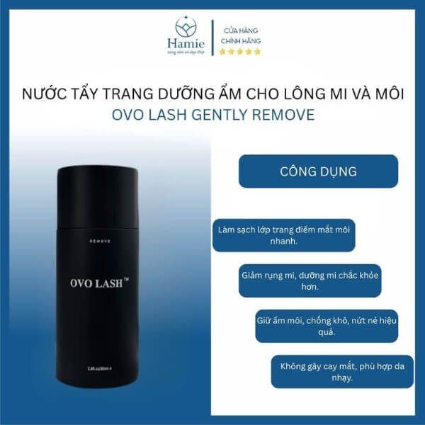 Nước Tẩy Trang Dưỡng Ẩm Cho Lông Mi Và Môi OVO Lash CD