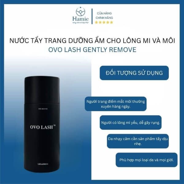 Nước Tẩy Trang Dưỡng Ẩm Cho Lông Mi Và Môi OVO Lash DTSD