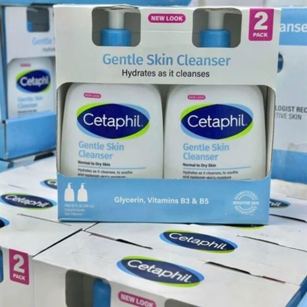 Set 2 Chai Sữa Rửa Mặt Cetaphil HYDRATES AS IT CLEANSES 591ml x 2 Mỹ