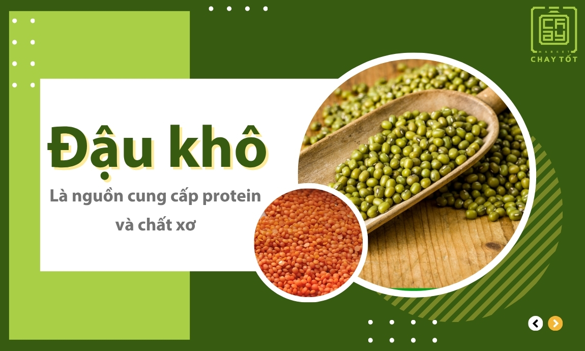 Đậu khô cung cấp protein và chất xơ