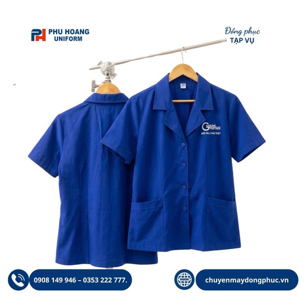 Áo Tạp Vụ Buồng Phòng Thêu Logo