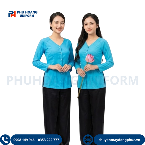 Áo Bà Ba Màu Xanh