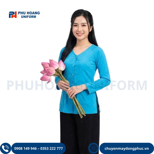 Áo Bà Ba Màu Xanh
