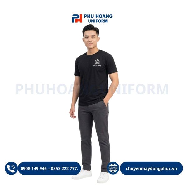 Áo Thun Cổ Tròn, Áo Polo In Logo Ngực Lưng Đẹp Chuẩn