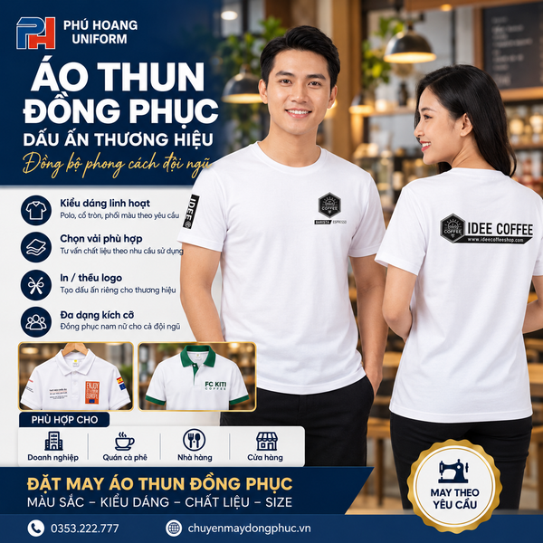 đặt may áo thun đồng phục