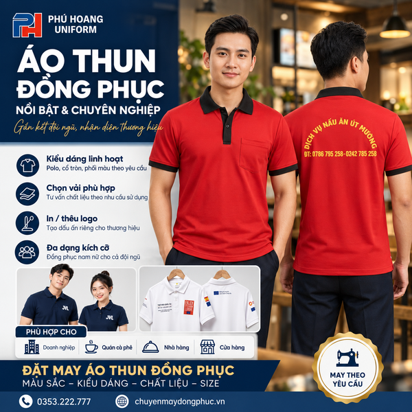đặt may áo thun đồng phục