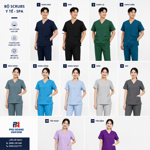 Đồng Phục Scrubs Điều Dưỡng, Hộ Sinh Và Y Sĩ