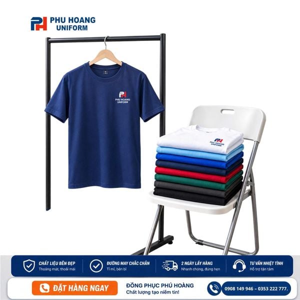Mẫu áo thun đồng phục do Phú Hoàng sản xuất