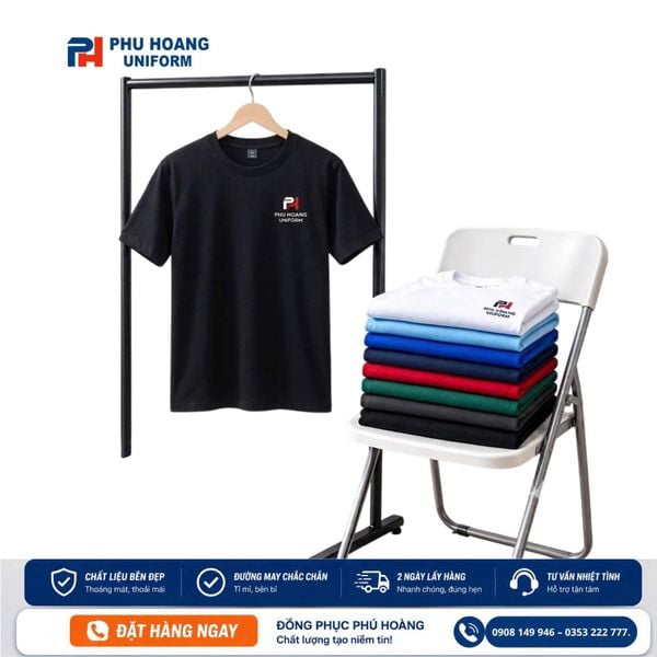Mẫu áo thun đồng phục do Phú Hoàng sản xuất