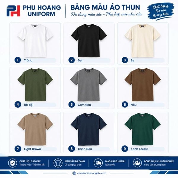 Mẫu áo thun đồng phục do Phú Hoàng sản xuất