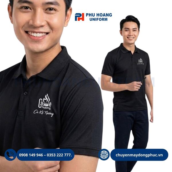 Áo Thun Cổ Tròn, Áo Polo In Logo Ngực Lưng Đẹp Chuẩn