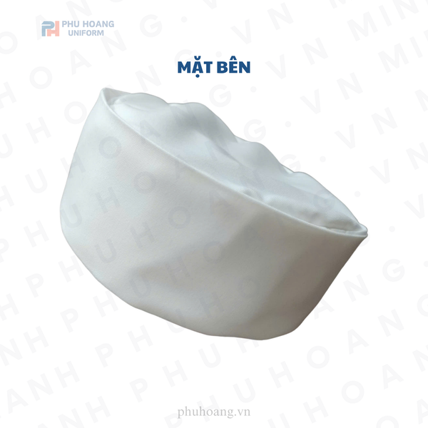 NÓN BẾP NHẬT CHÓP VẢI GẤP TRẮNG TINH