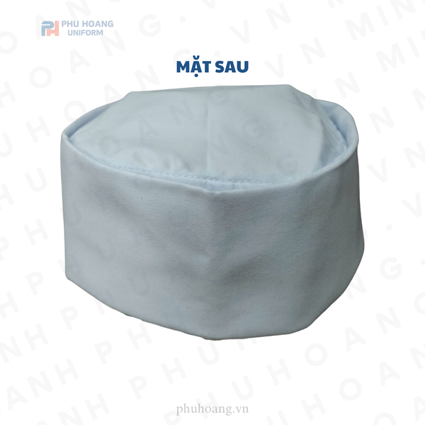 NÓN BẾP NHẬT GẤP CÓ CHÓP VẢI TRẮNG ĐỤC