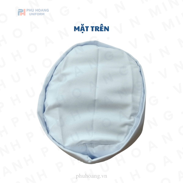 NÓN BẾP NHẬT GẤP CÓ CHÓP VẢI TRẮNG ĐỤC