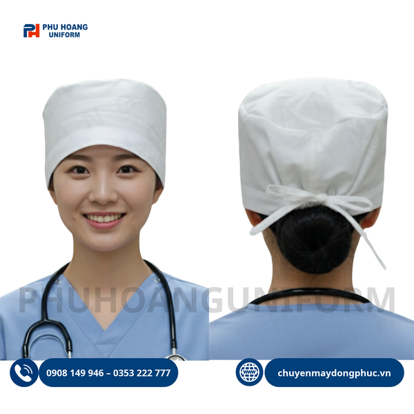 Nón Bác Sĩ Cột Sau Với Chất Liệu Dày Dặn