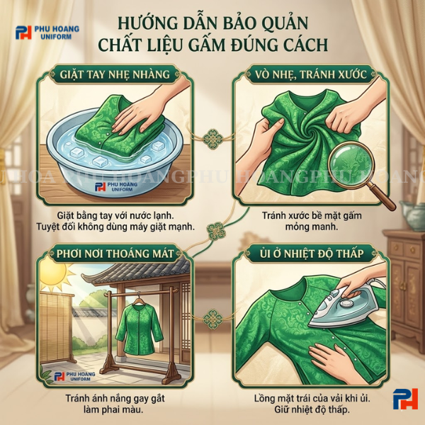 Hướng dẫn bảo quản chất liệu gấm đúng cách