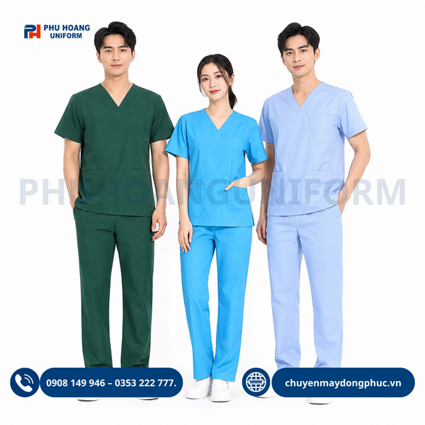 Bộ Scrub do Phú Hoàng sản xuất