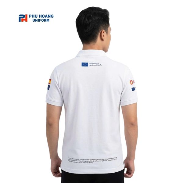 đặt may áo thun đồng phục áo polo trắng