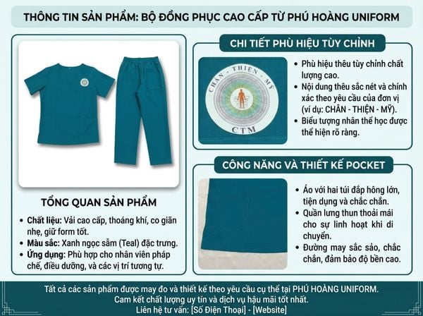 Bộ đồng phục y tế scrubs in logo