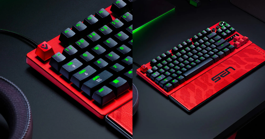 zoom cận thiết kế của bàn phím gaming razer huntsman v3 pro tenkeyless 8khz