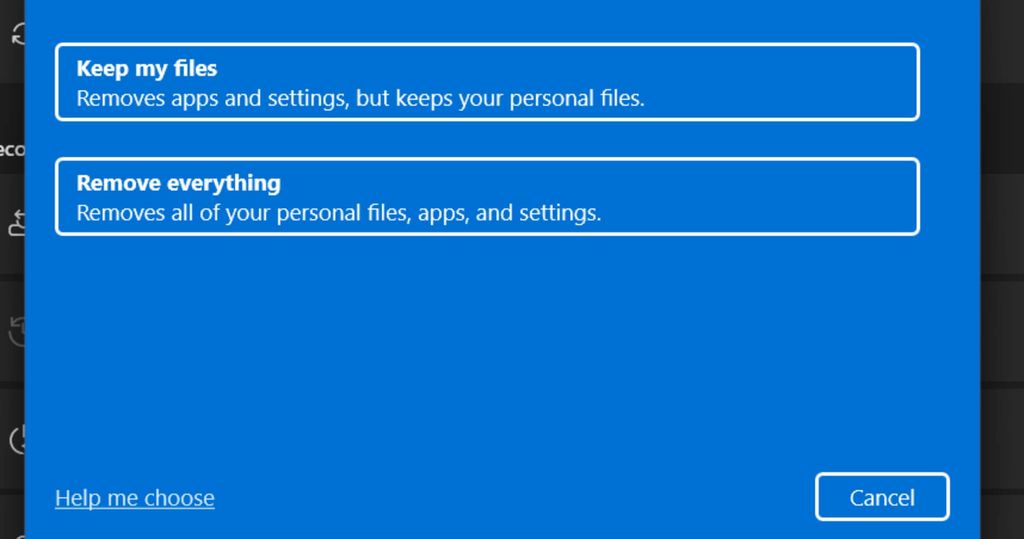 chọn 1 trong 2 chế độ sau để hệ thống biết có giữ lại file không