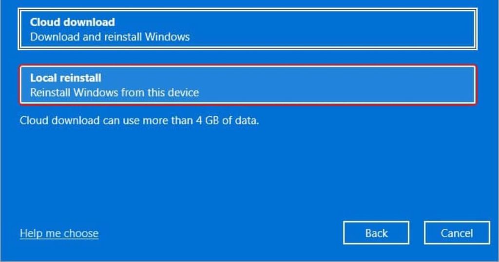 cách thực hiện reset window 11 bằng giao diện settings