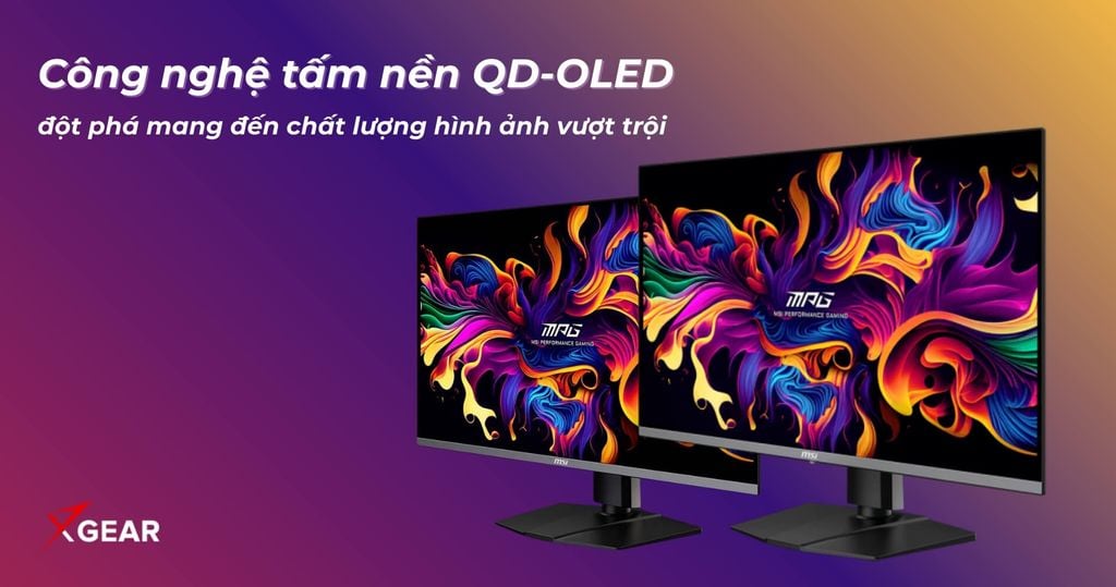 công nghệ tấm nền OLED trên hiện thị rõ nét trên màn hình MSI MAG 321URX QD-OLED