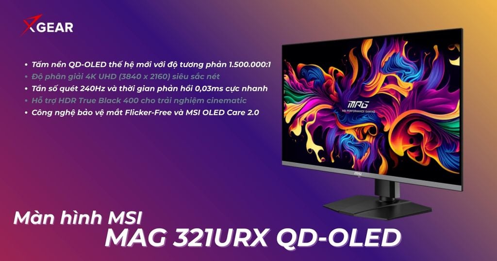 đặc điểm nổi bật của Màn hình phẳng MSI MAG 321URX QD-OLED