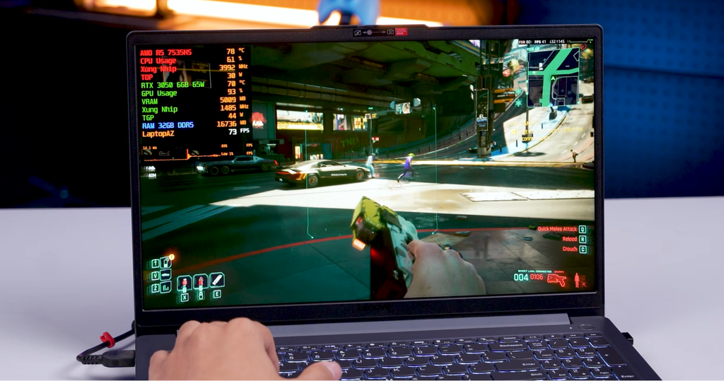 chơi game trên laptop gaming lenovo loq 15arp10e 83s0000gvn