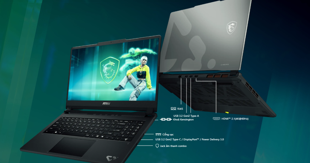 laptop gaming msi cyborg 15 c13weo 417vn cổng kết nối