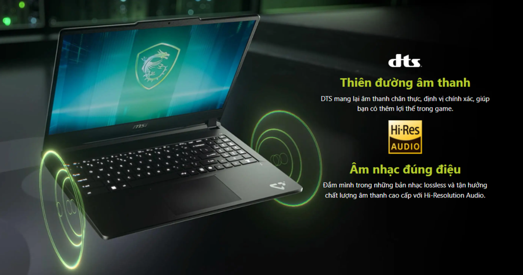 laptop gaming msi cyborg 15 c13weo 417vn hệ thống âm thanh