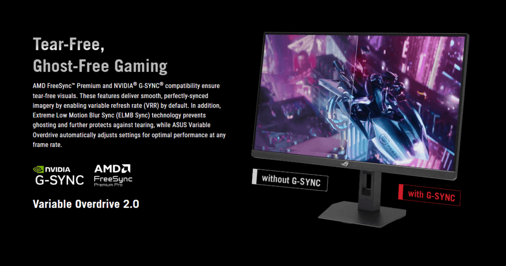 công nghệ đồng bộ trên màn hình asus rog strix xg27jcg