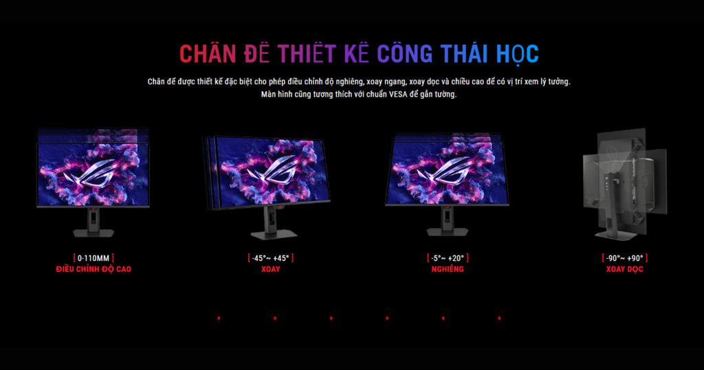 Màn hình Gaming Asus ROG Strix XG27AQDMES điều khiển đa dạng