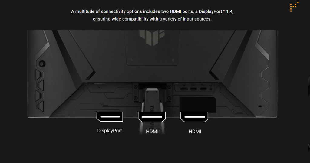 man hinh gaming asus tuf gaming vg27aqme5f cổng kết nối