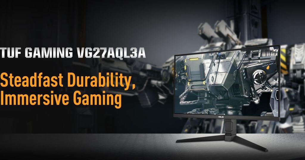Màn hình gaming Asus TUF VG27AQL3A-W sở hữu kích thước 27 cùng tấm nền IPS