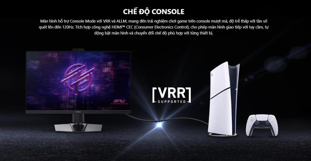 màn hình MSI MPG 272QRF X36 có chế độ Console tối ưu khi chơi cùng PS5
